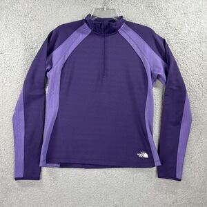 North Face 1/4 Zip Womens Large‎ Purple Flight Series Jacket Running Vapor Wick